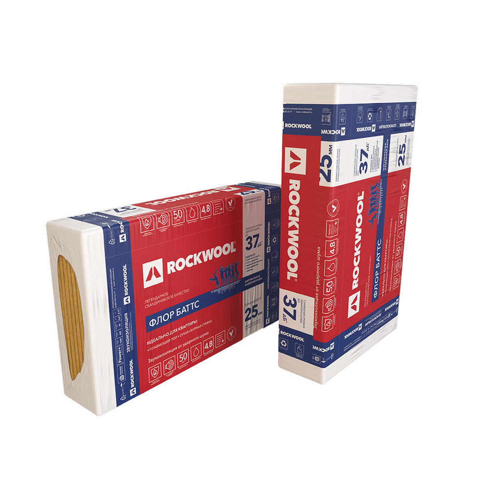 Шумоизоляция Rockwool Флор Баттс 25мм