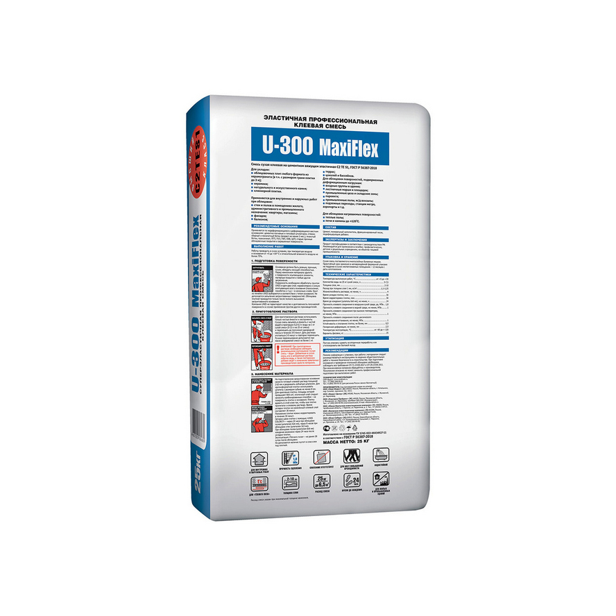 Клей Unis Uniflex U-300 эластичный серый 25 кг — изображение 2