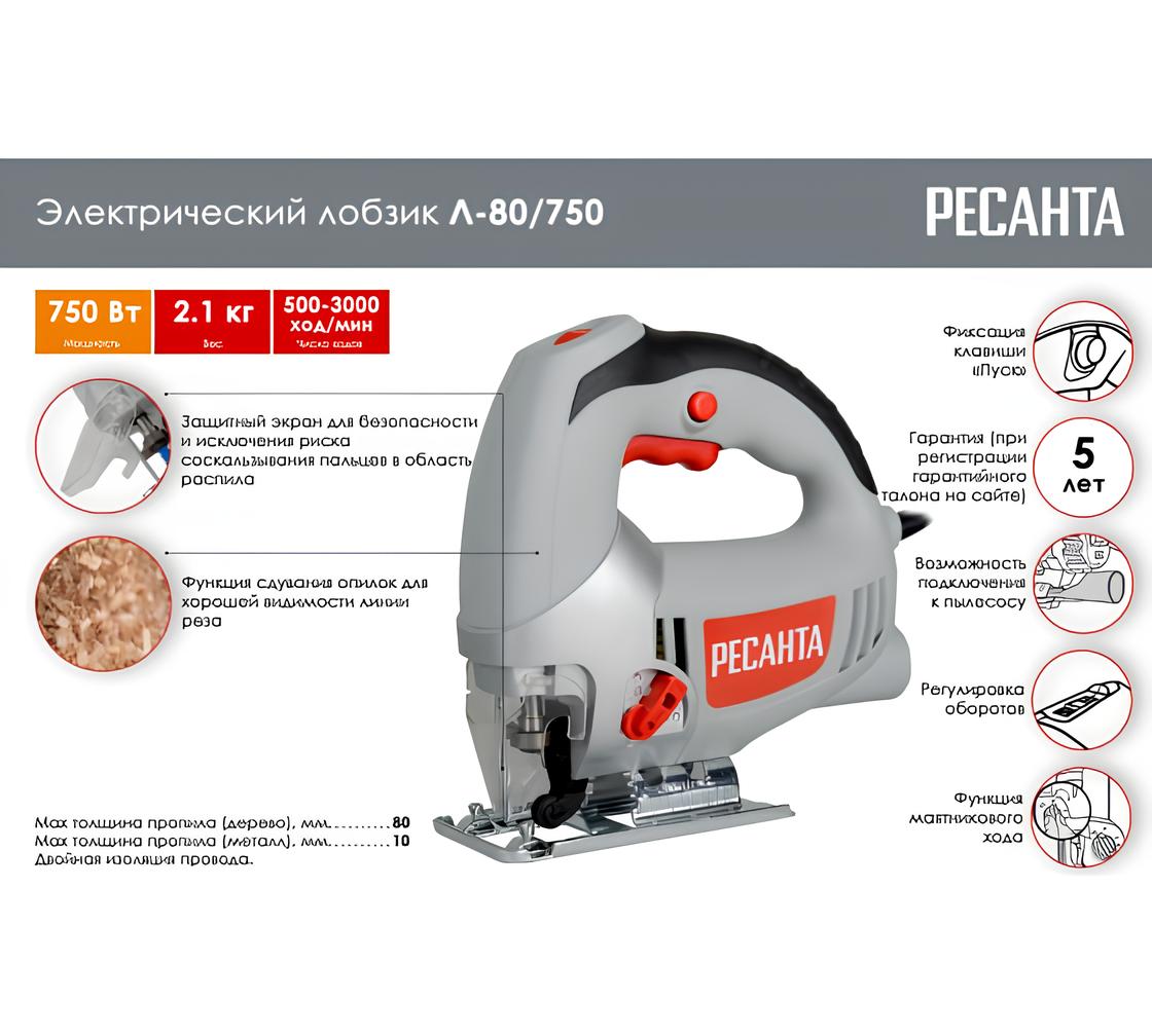 Электрический лобзик Ресанта Л-80