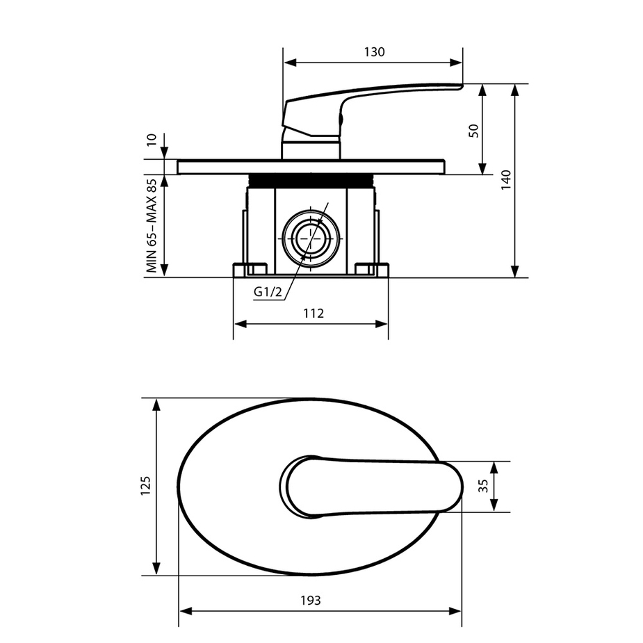 Смеситель для душа скрытого монтажа LAVELLY Vector